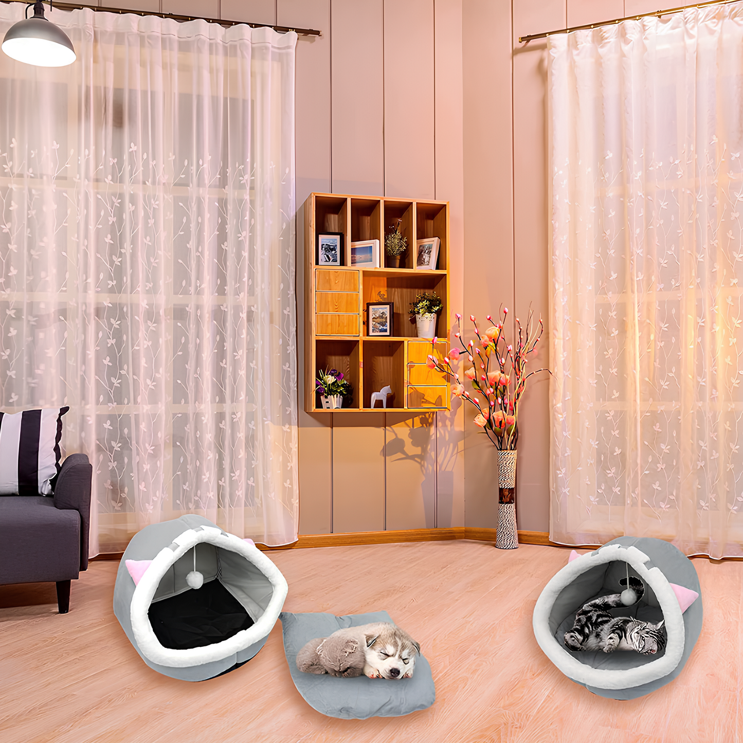 Diva Claws™ Furry House – Cat Bed Cushion